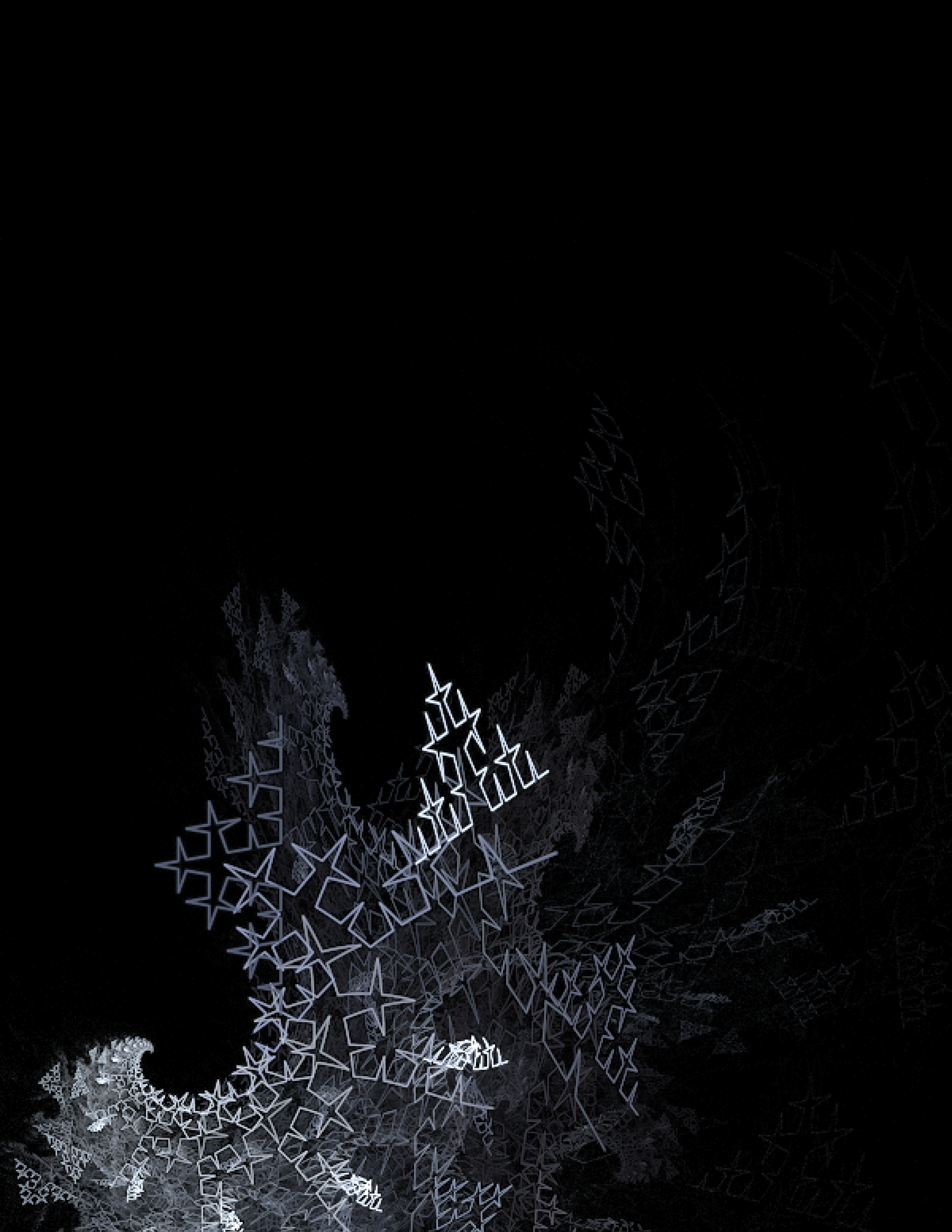 Black and white fractal spiral design